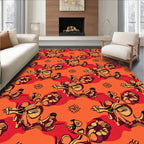 Bold Abstract Floral Pattern Rug