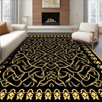 Intricate Golden Swirls And Lines Rug
