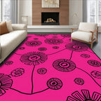 Bold Floral Outline Pattern Rug
