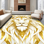 Ornate Golden Lion Face Rug