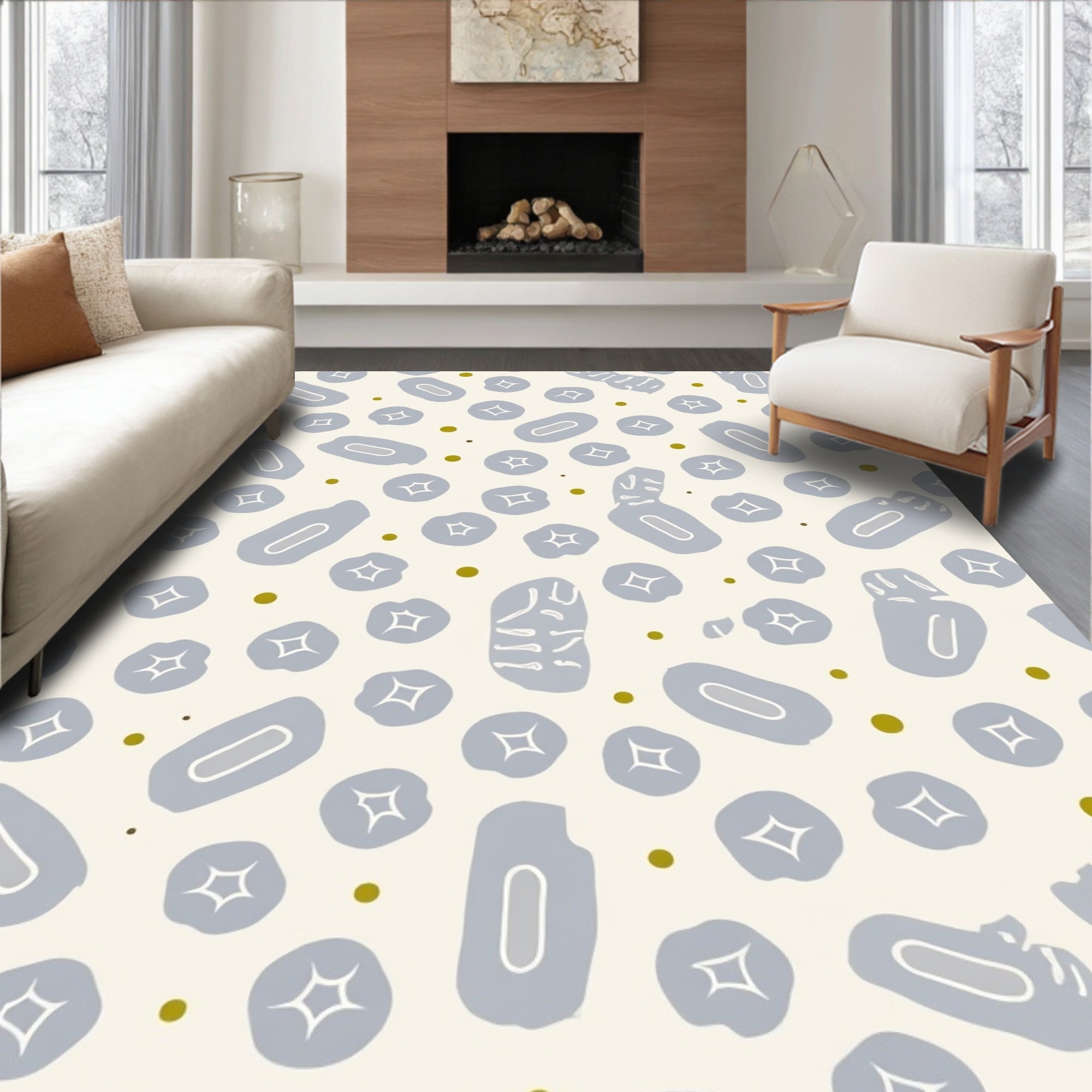 Abstract Shapes Geometric Pattern Rug