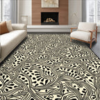 Organic Vine Black and Cream Pattern Rug