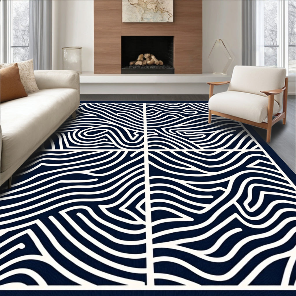 Abstract Wave Pattern Design Rug