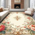 Romantic Floral Swirls Accent Rug