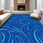 Swirling Blue Aqua Gradient Design Rug