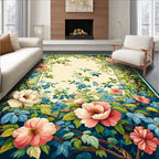 Whimsical Floral Vine Garden Rug