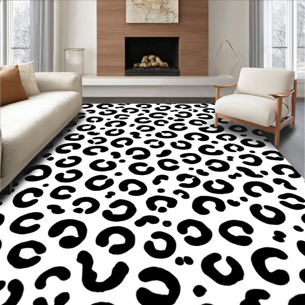 Bold Leopard Spots Pattern Design Rug