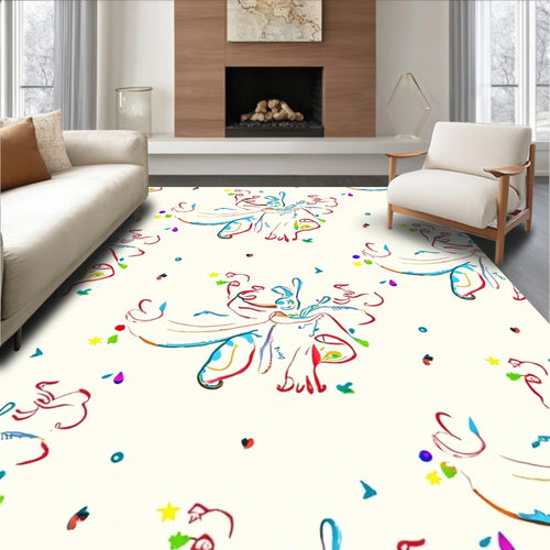 Abstract Colorful Confetti Celebration Rug