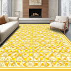 Gold Modern Geometric Patterned Rug