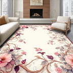 Pink Floral Vines Vintage Pattern Rug