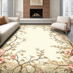 Vintage Floral Vine Silhouette Design Rug