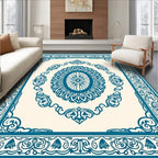 Ornate Floral Teal Motif Rug