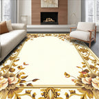 Ornate Floral Vine Border Design Rug