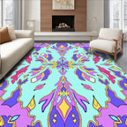 Vivid Abstract Floral Medallion Rug