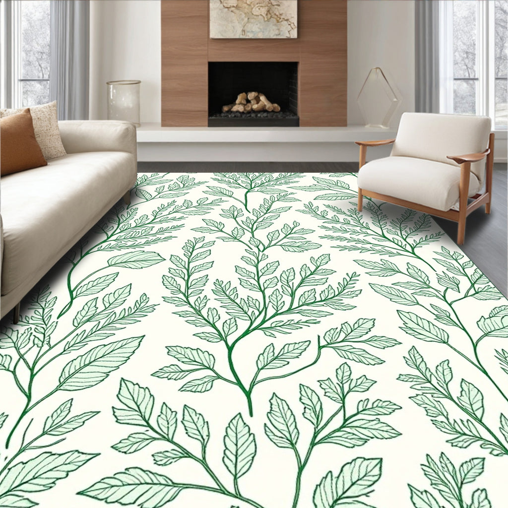 Verdant Branch Pattern Rug Design Rug