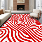 Bold Red Winding Organic Lines Rug