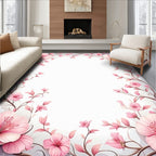 Pink Floral Vine Pattern Rug