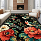 Nature Inspired Bird Floral Design Rug