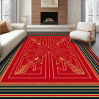 Bold Gold Geometric Symbol Rug