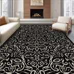 Abstract Light Cream Swirls Pattern Rug