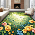 Enchanting Garden Floral Pattern Rug