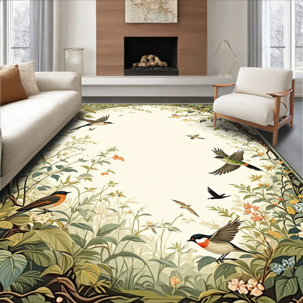 Birds and Blossoms Garden Design Rug