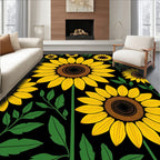 Bold Sunflower Pattern Print Rug