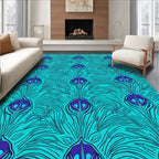 Art Nouveau Peacock Feather Pattern Rug
