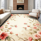 Romantic Floral Vines Pattern Rug