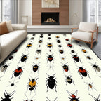 Insect Pattern With Red Yellow Accents Rug