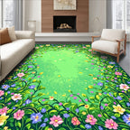 Whimsical Vines And Floral Garden Rug