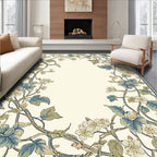 Vine And Floral Border Design Rug