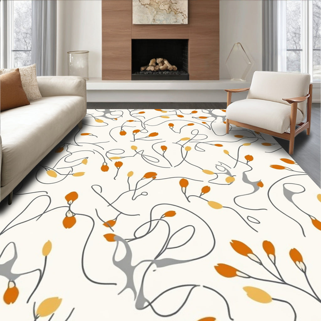 Modern Floral Vine Pattern Rug