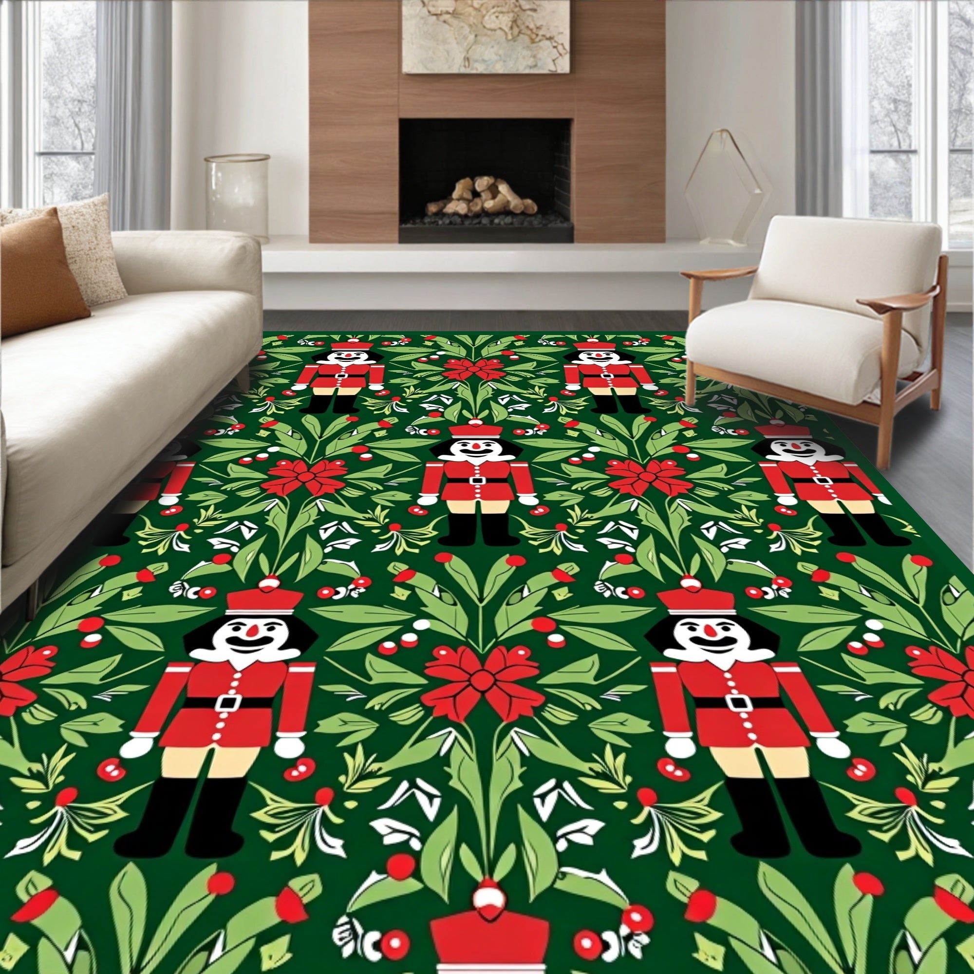 Vintage Red Nutcracker Garden Rug