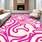 Bold Abstract Swirls Cream Rug