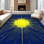 Radiant Burst Yellow Star Pattern Rug
