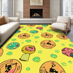 Whimsical Character Pizza Pattern Rug
