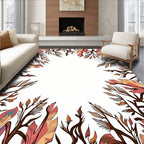 Art Nouveau Coral Foliage Border Rug