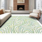 Wavy Wood Grain Green Gold Rug