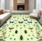 Botanical Insects Butterflies Pattern Rug