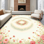 Romantic Pink Peony Floral Garland Rug