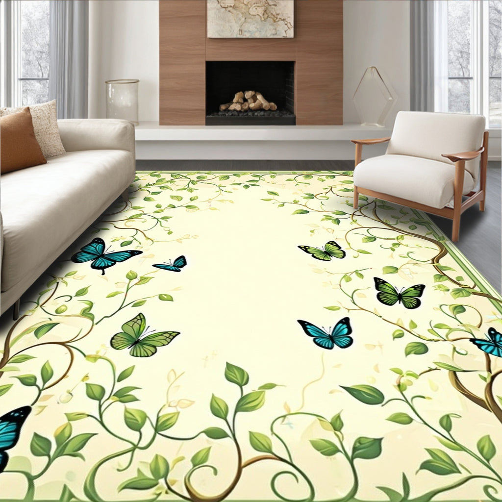 Garden Butterfly Vine Inspired Rug