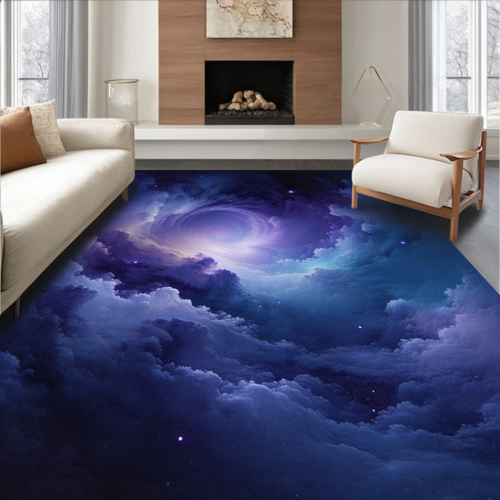 Cosmic Swirl Nebula Pattern Rug