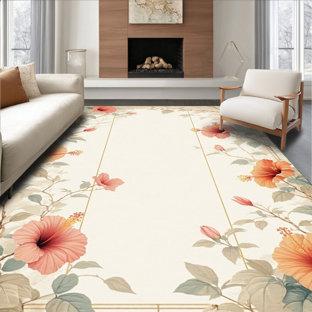 Floral Vines Blossoms Rug