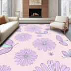Light Purple Floral Pattern Rug