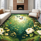 Whimsical Forest Butterfly Garden Design Rug
