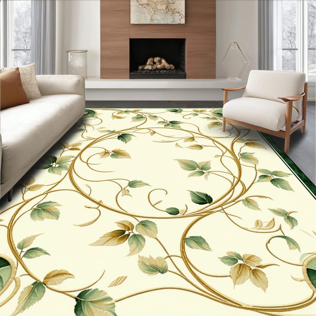 Elegant Vine Leaf Artwork Design Rug
