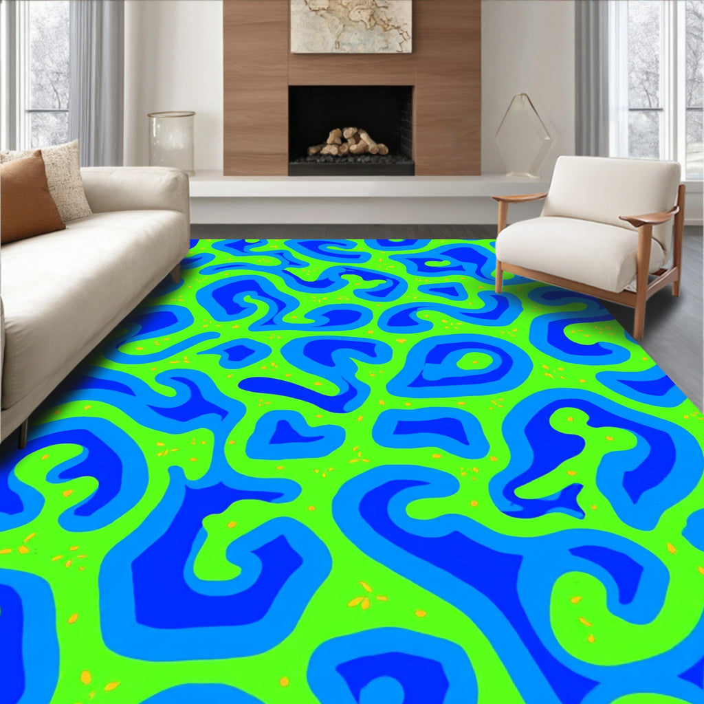 Groovy Abstract 2 Tone Shapes Rug