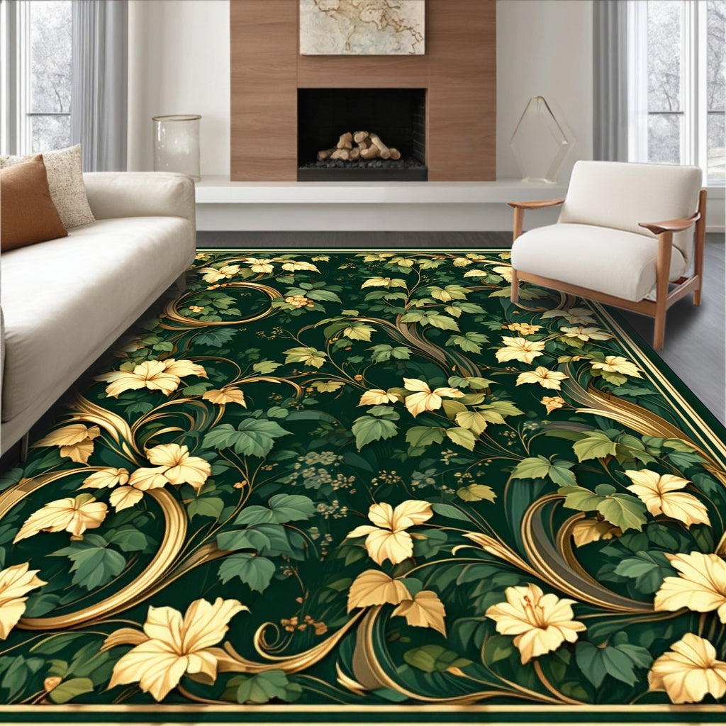 Art Nouveau Botanical Swirls Rug