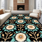 Floral Garden Patterned Art Rug